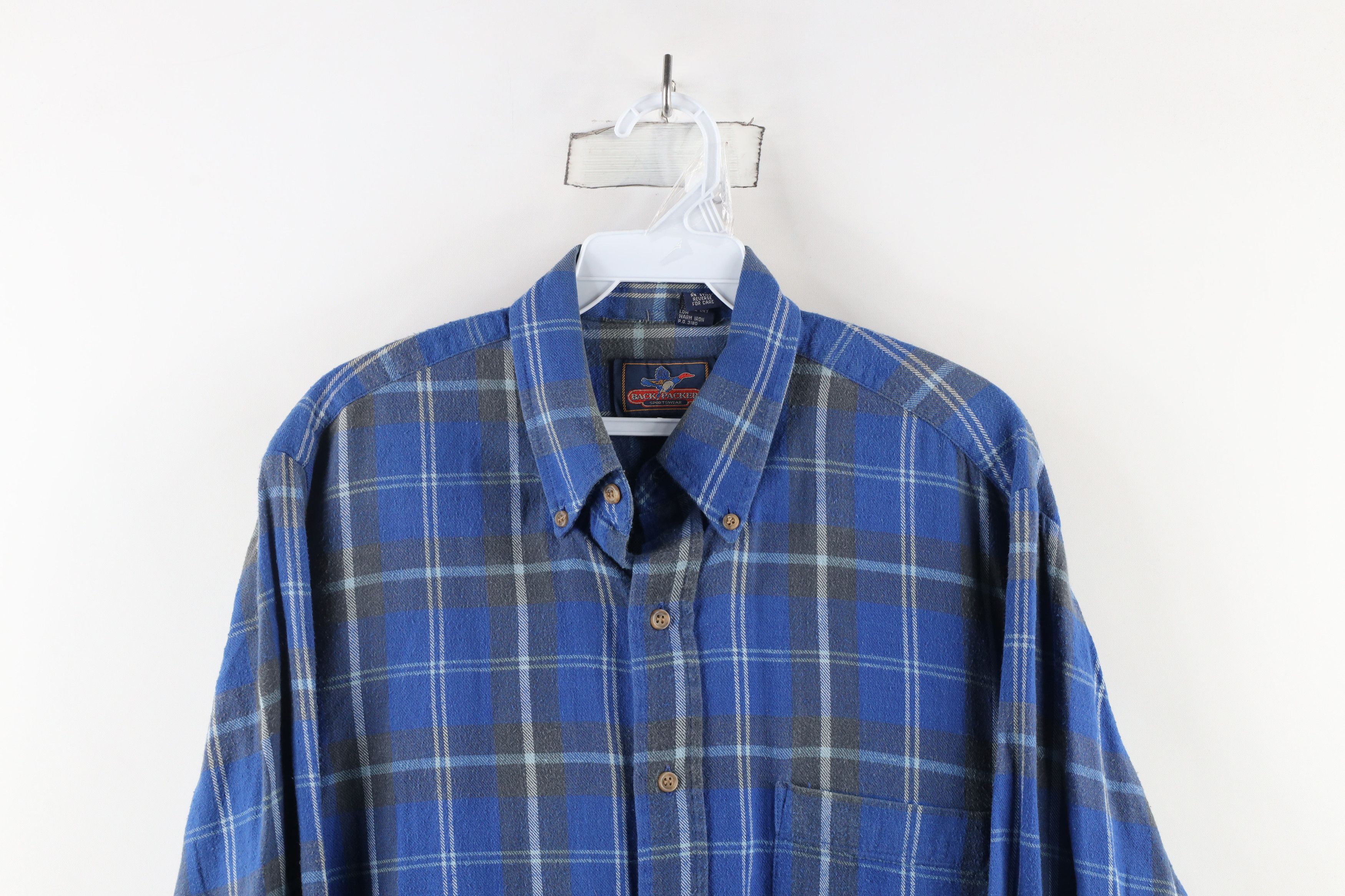 Vintage Vintage 90s Streetwear Flannel Collared Button Down Shirt Size US M / EU 48-50 / 2 - 2 Thumbnail