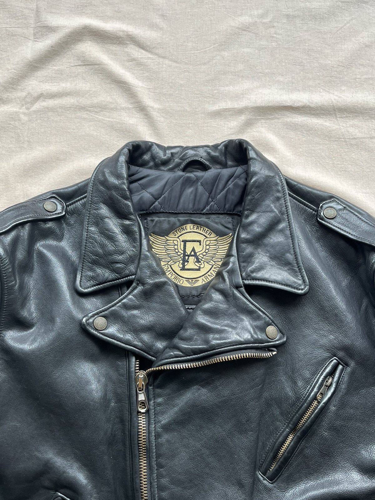 Emporio Armani Emporio Armani 80s 90s Leather Biker Jacket Size US M / EU 48-50 / 2 - 6 Thumbnail