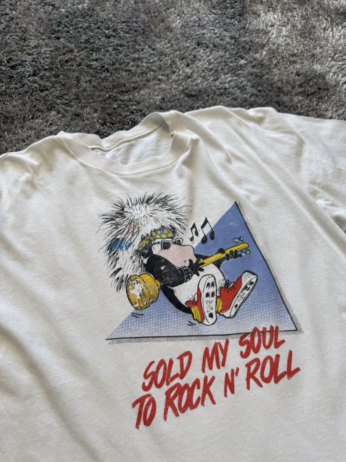 Vintage Washington Post Sold My Soul Rock N Roll Thrashed T-Shirt Size US M / EU 48-50 / 2 - 2 Thumbnail