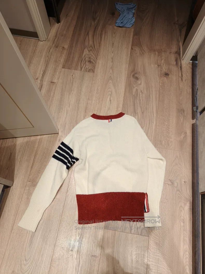 Thom Browne Thom Browne White and red striped sweater Size US M / EU 48-50 / 2 - 2 Thumbnail