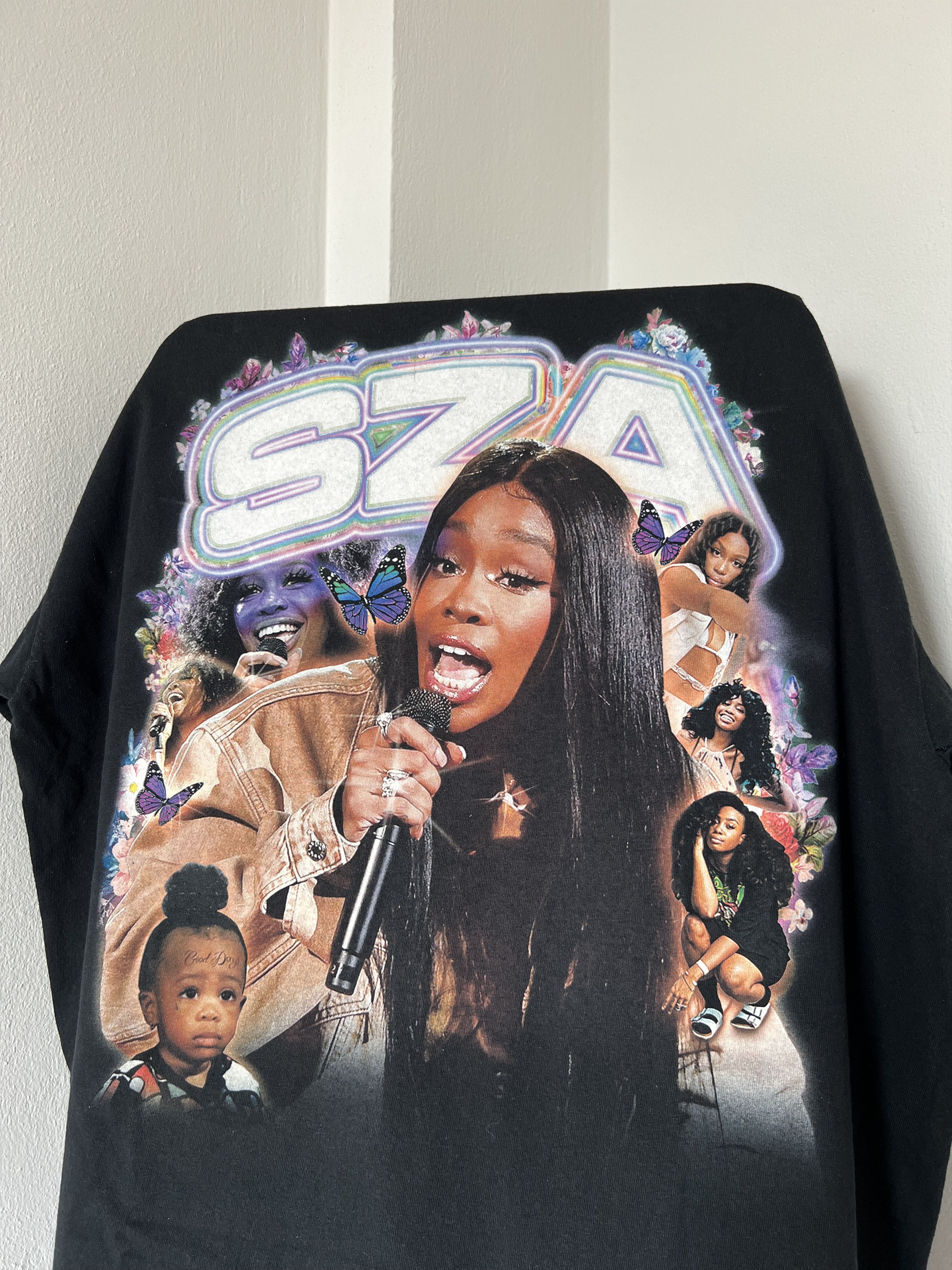 image of Tour Tee x Vintage Sza Sos T Shirt in Black, Men's (Size XL)