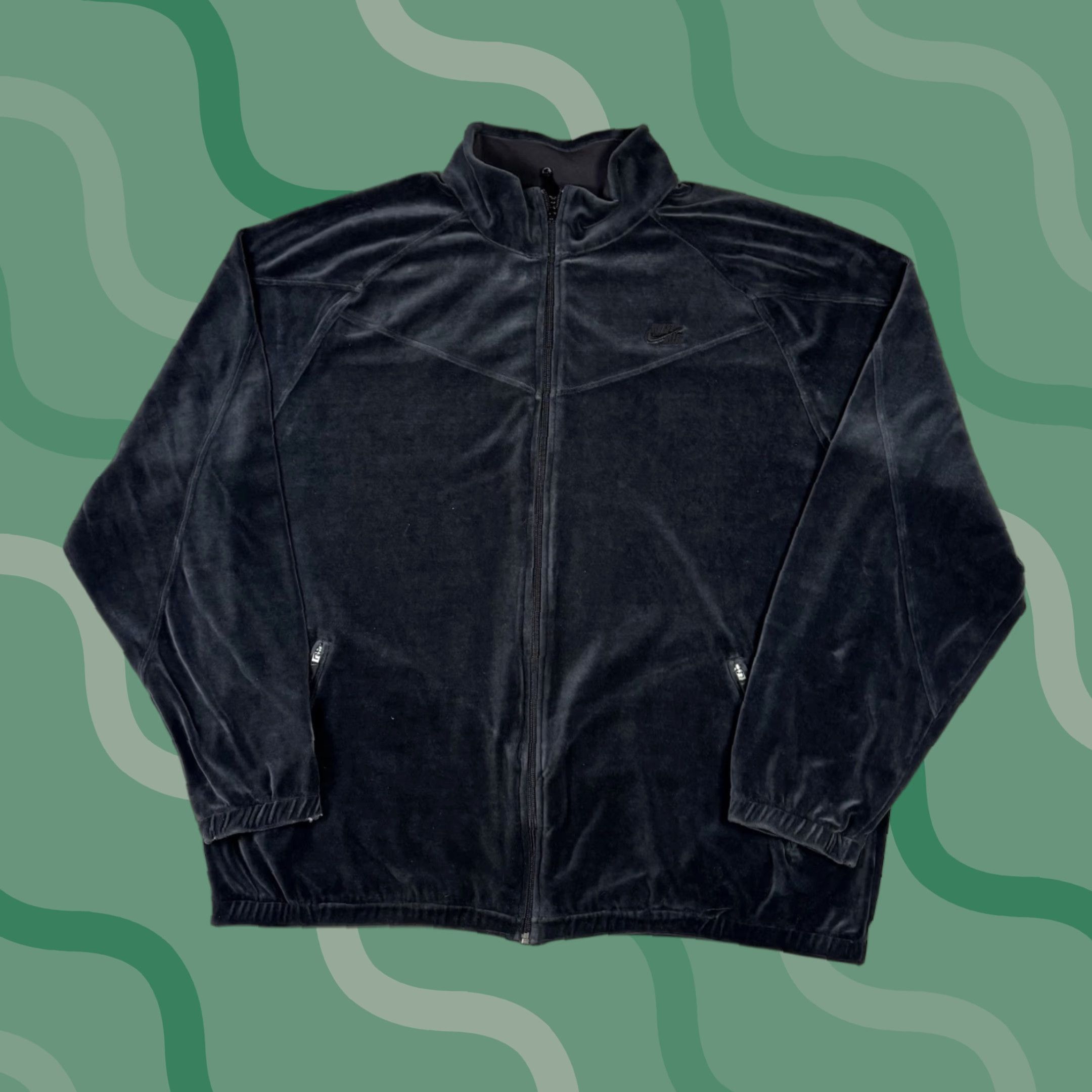 Nike VINTAGE Nike Sportswear Suede Jacket Full Zip Embroidered Swoosh 2XL 2000s Black Men Knit Suede Windbreaker 90s Vintage? Size US XXL / EU 58 / 5 - 1 Thumbnail