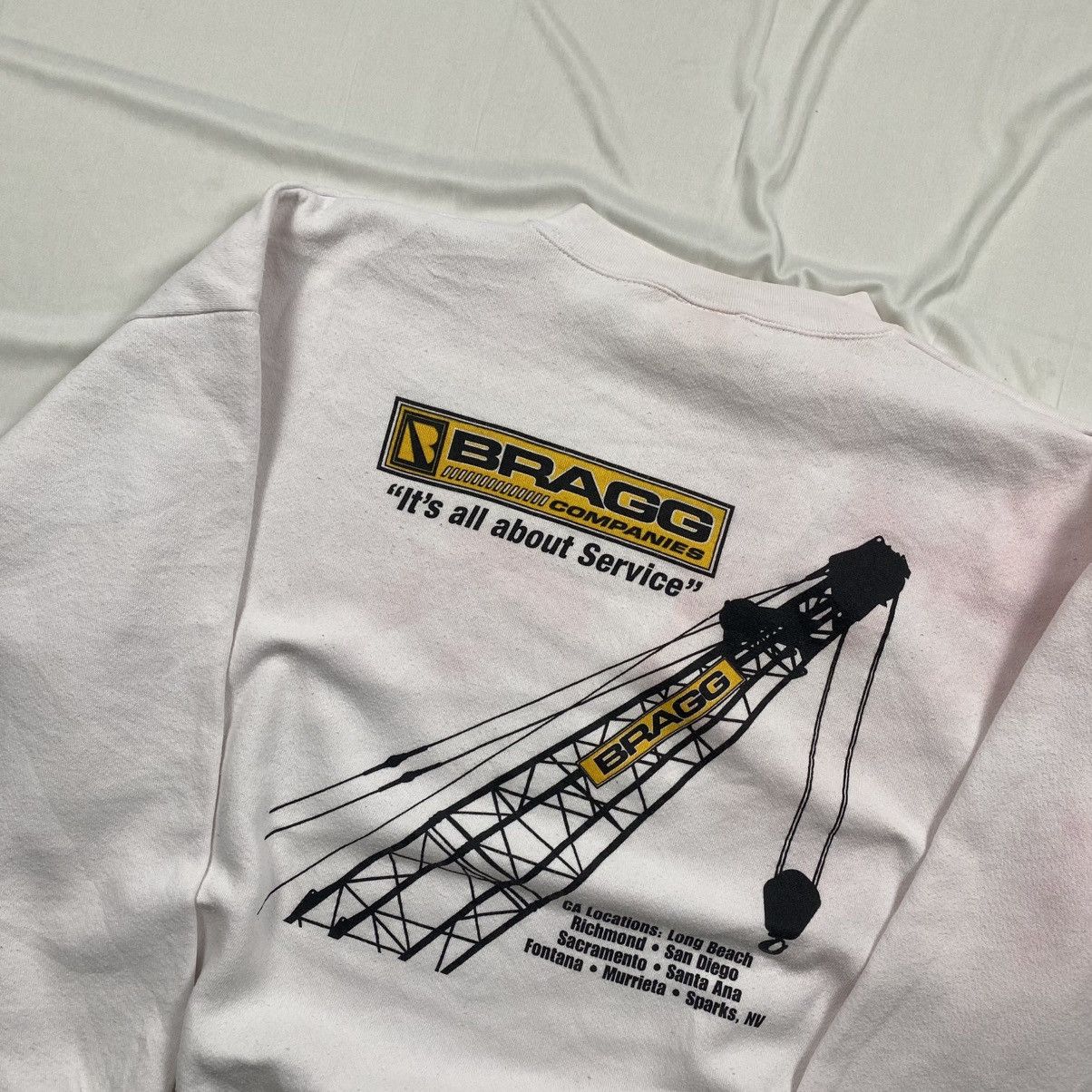 Tultex Vintage 90s Bragg Construction Company Crewneck Size US XXL / EU 58 / 5 - 2 Thumbnail