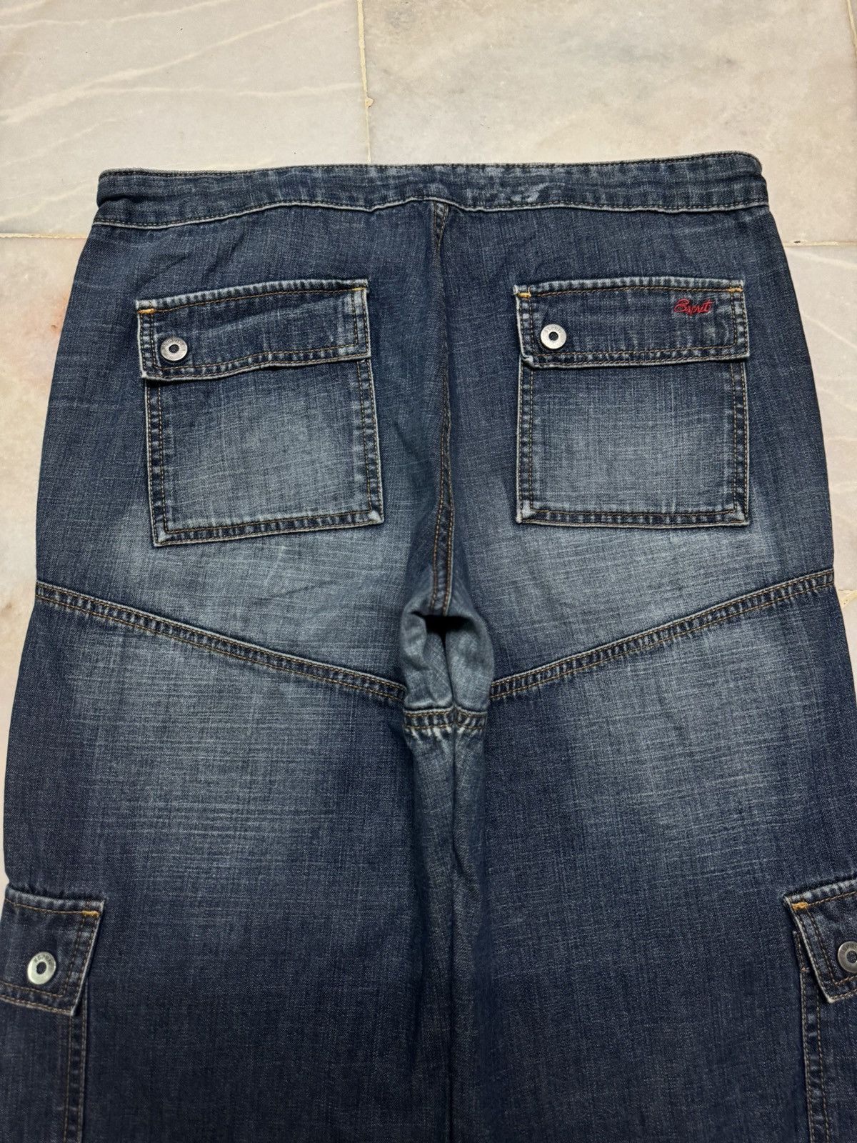 Esprit 💥BAGGY FLARE💥VINTAGE ESPRIT MUDWASH CARGO JEANS SICK DISTRES Size US 31 - 21 Thumbnail