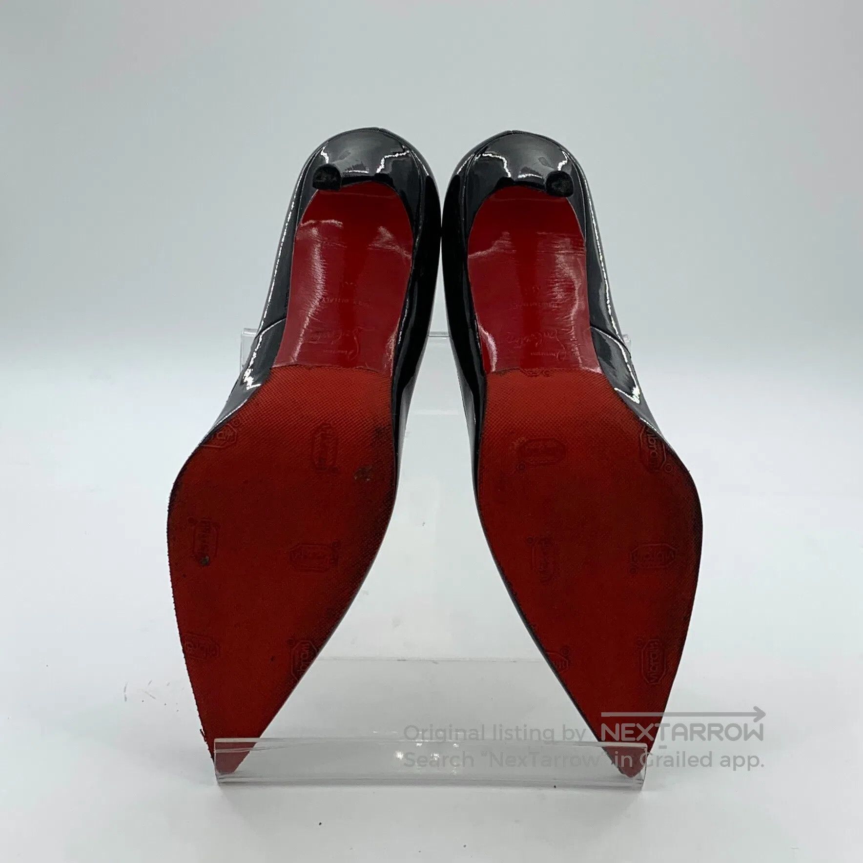 Christian Louboutin Christian Louboutin Black Patent Leather Pointed Heel High Size US 5.5 / IT 35.5 - 5 Thumbnail