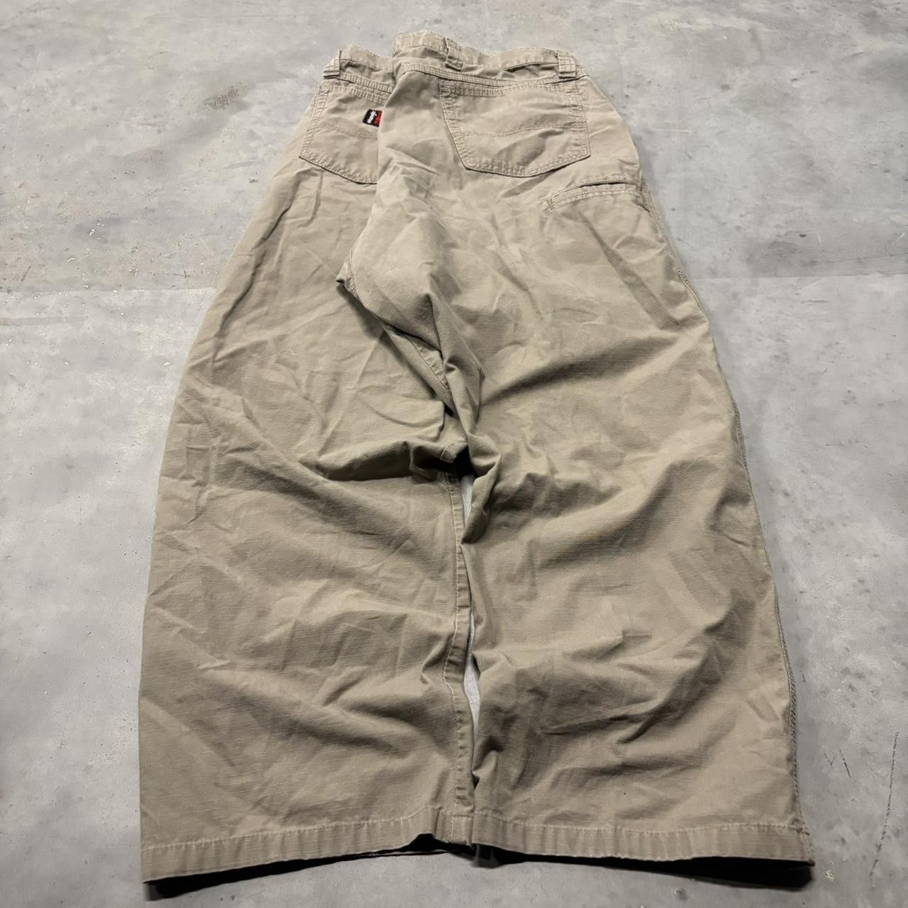 Japanese Brand × Vintage Crazy Vintage Y2K/2000s Baggy Khaki Tan Skater Workwear Pants! Size US 40 / EU 56 - 4 Thumbnail