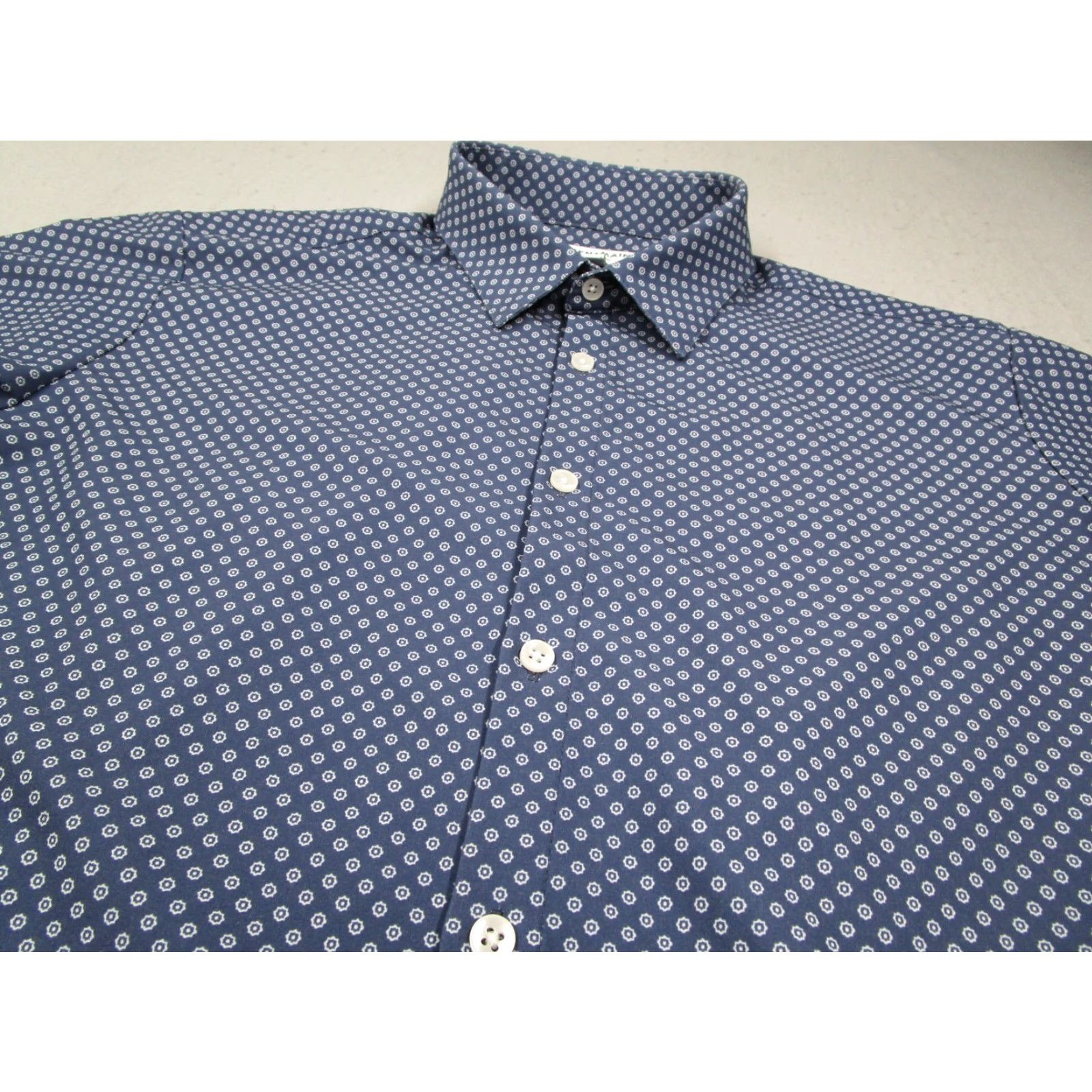 Mizzen+Main Mizzen+Main Shirt Mens Large Blue Button-Up Performance Stretch Geometric Abstract City Classic Preppy Slim Long Sleeve Size US L / EU 52-54 / 3 - 2 Thumbnail