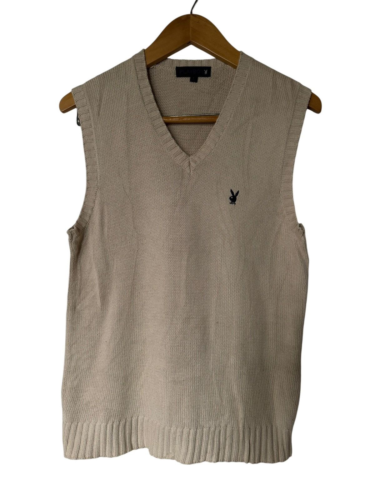 Playboy Vintage Playboy Cream Knitwear Sleveless Vest Size US M / EU 48-50 / 2 - 1 Thumbnail