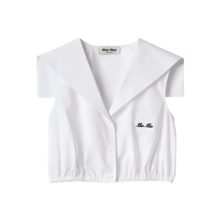 Miu Miu SS24 Logo Pattern Sleeveless Shirt 0079
