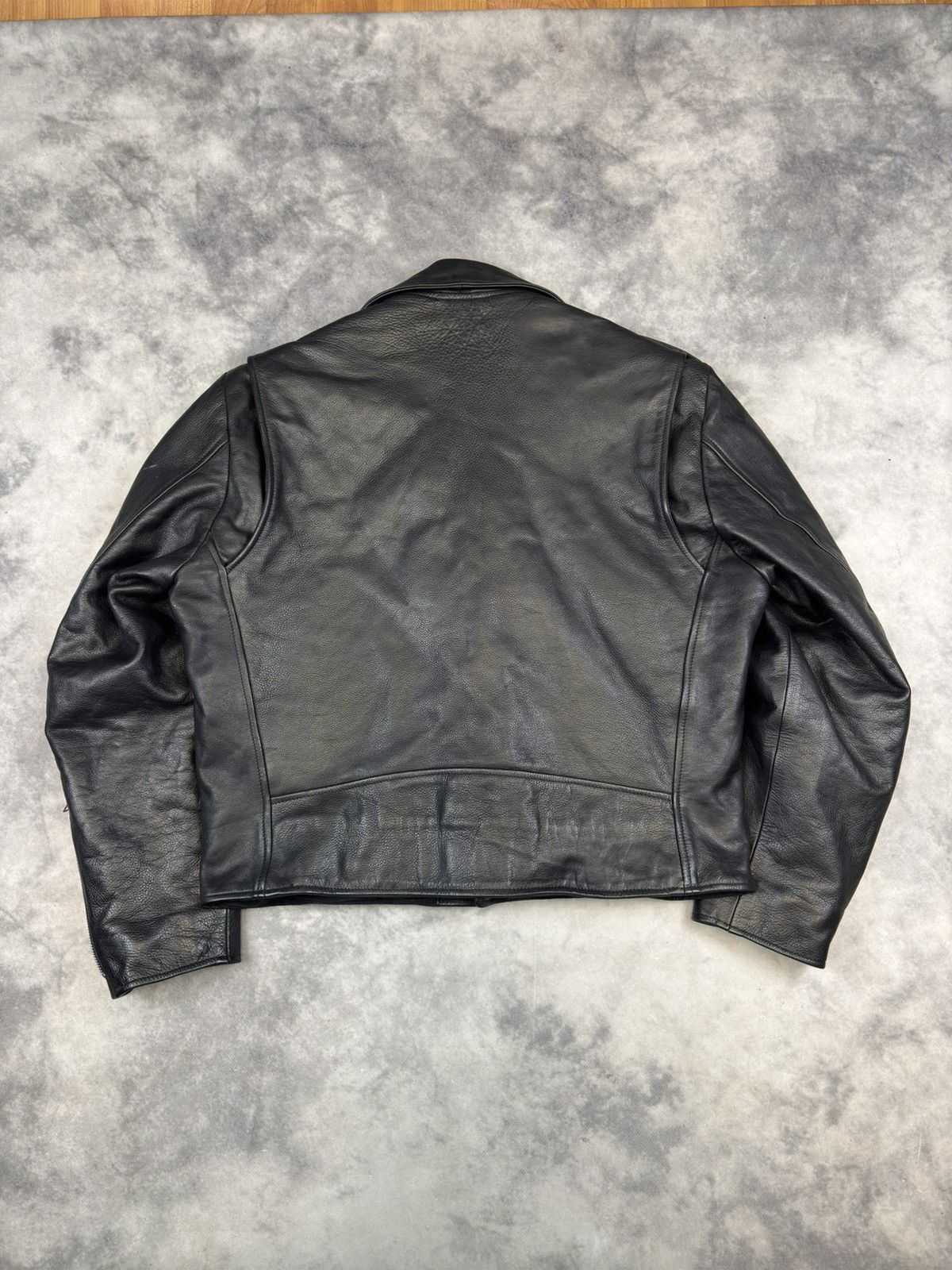 Vintage VINTAGE 90s RAMONES BLACK LEATHER BIKER JACKET RARE Size US L / EU 52-54 / 3 - 8 Thumbnail