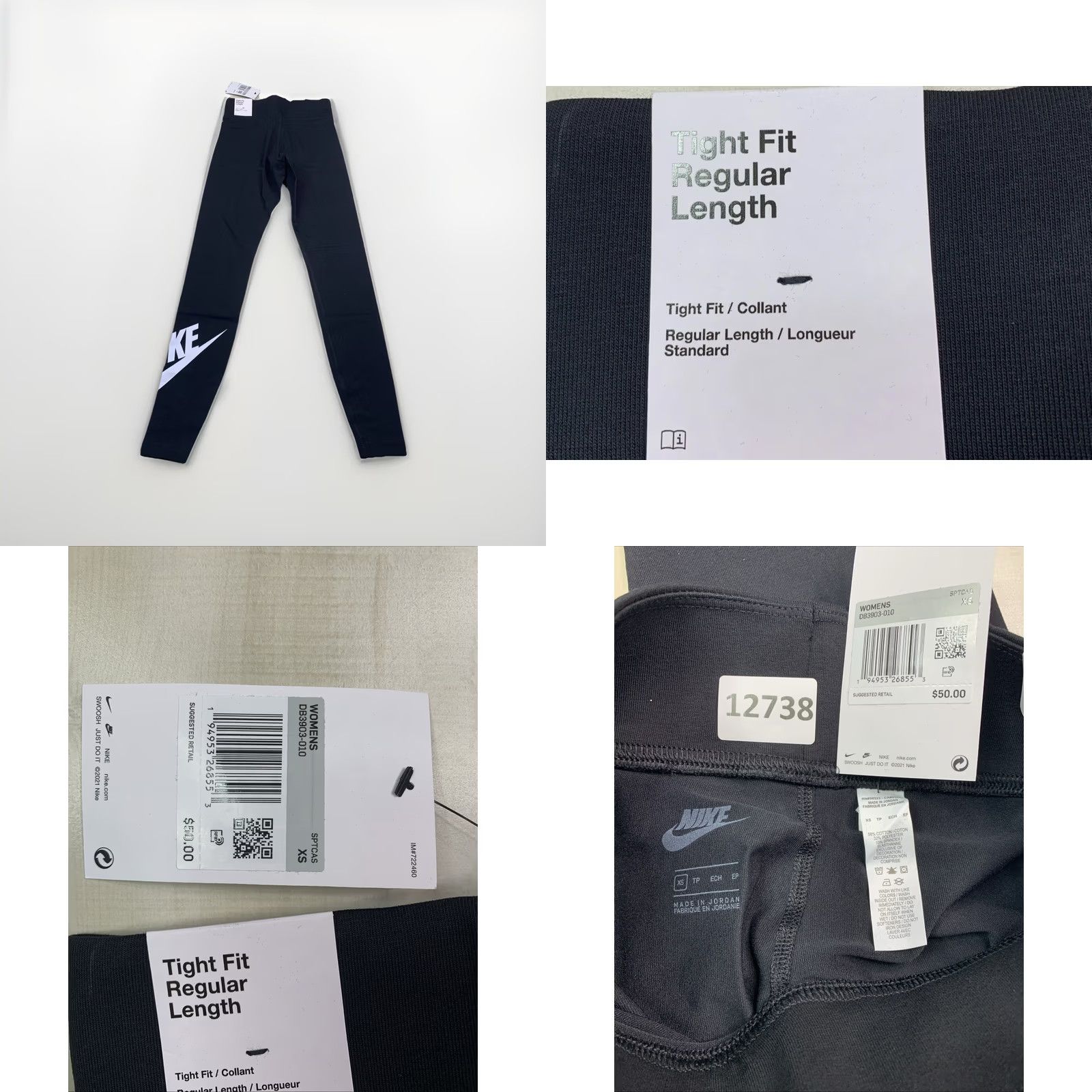 Nike Nike leggings Women's XS Regular Black Slim Fit Ankle Leggings for Activewear Size 26" / US 2 / IT 38 - 8 Thumbnail