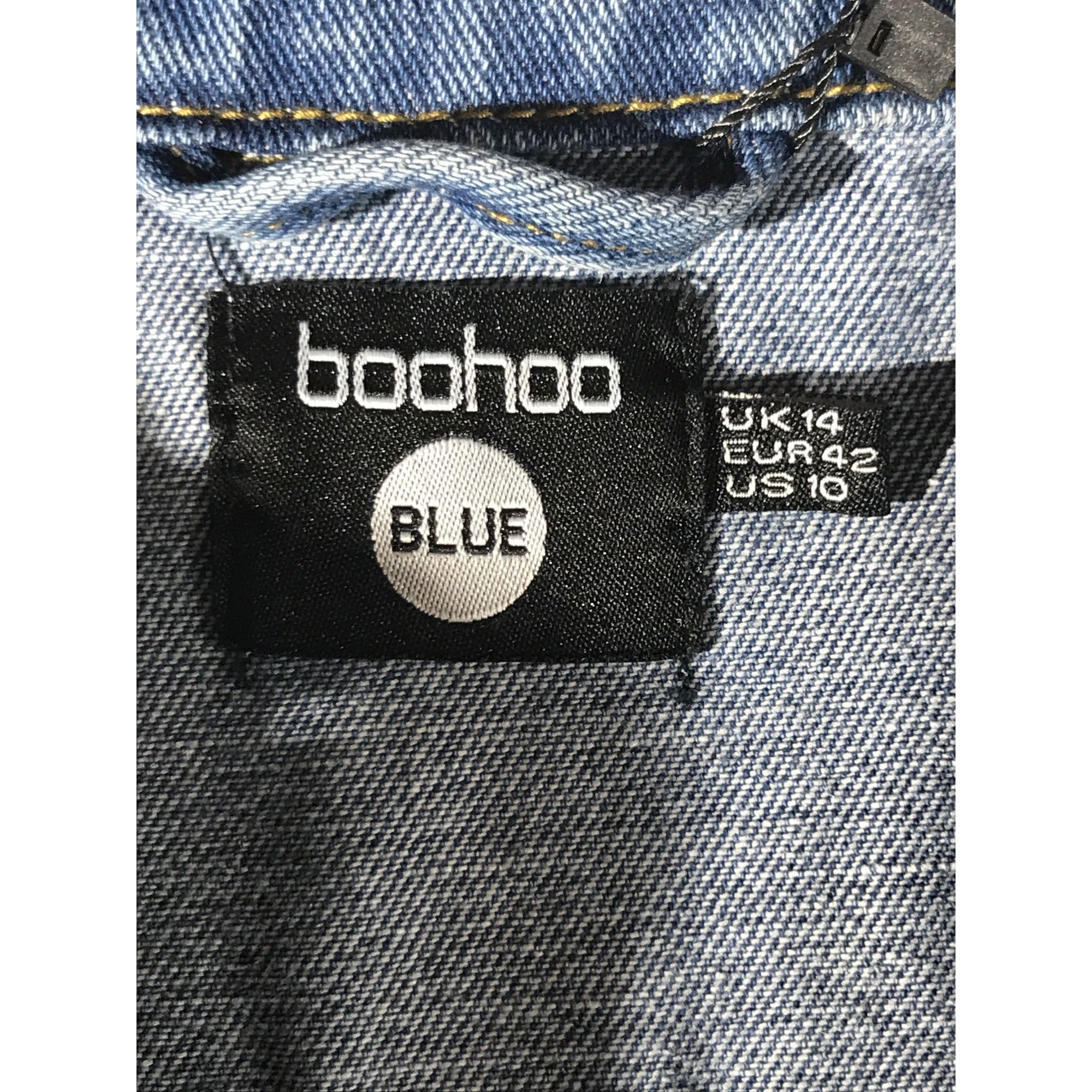 Boohoo Boohoo Tall Belted Mid Blue Cargo Denim Boilersuit Size 32" / US 10 / IT 46 - 5 Thumbnail