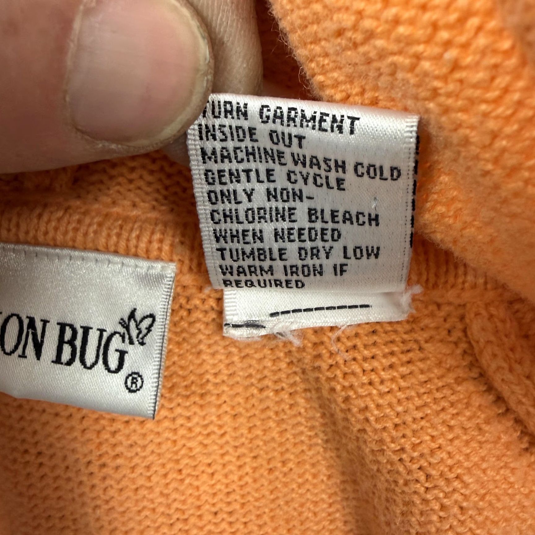 Vintage VINTAGE Fashion Bug Hoodie Sweater Womens S Peach Knit Full Zip Casual Spring Summer Size S / US 4 / IT 40 - 6 Thumbnail