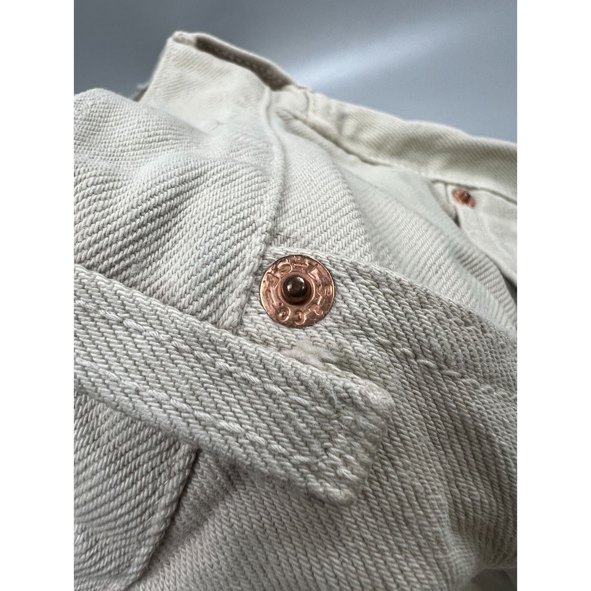 Levi's Levi’s 501 Made In USA Beige Denim Jeans Pants (Y0894) Size US 36 / EU 52 - 8 Thumbnail