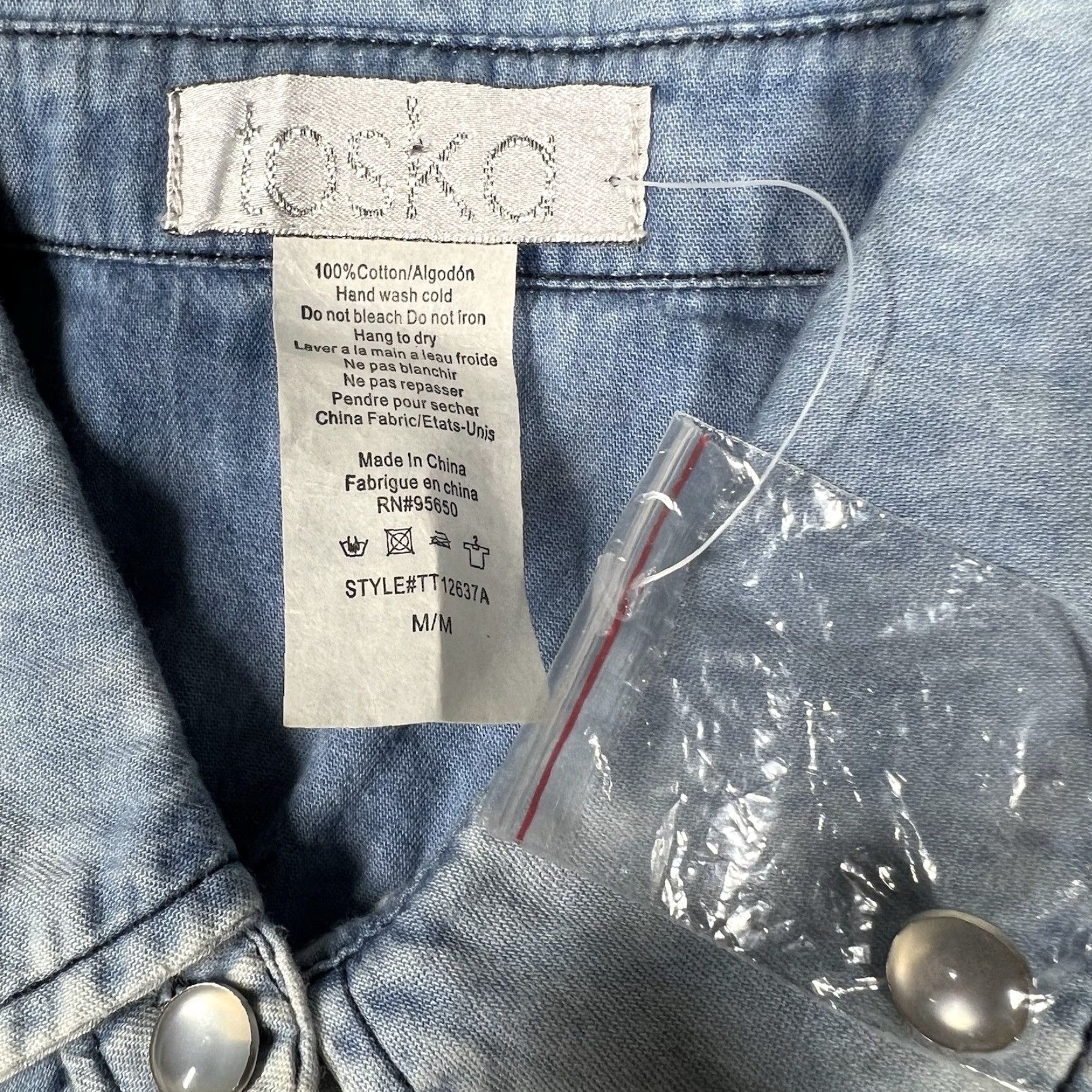 Vintage Toska Shirt Women Medium Long Sleeve Button-Up Blue 100% Cotton Classic/Fitted Sleeve Casual Business Workwear Size M / US 6-8 / IT 42-44 - 6 Thumbnail