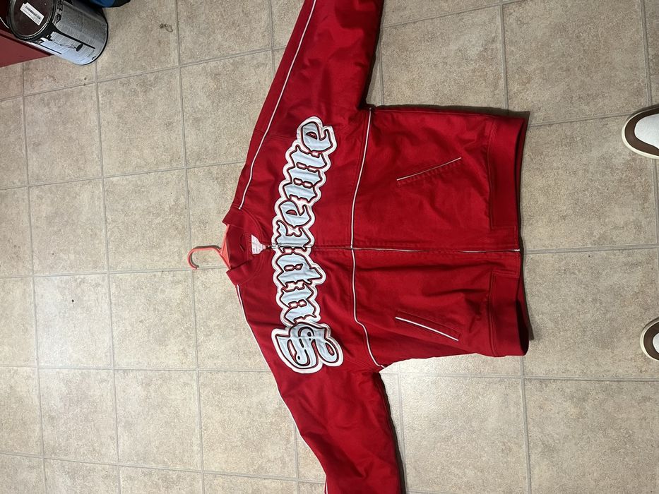 Supreme Supreme Twill Old English Varsity Jacket | Grailed