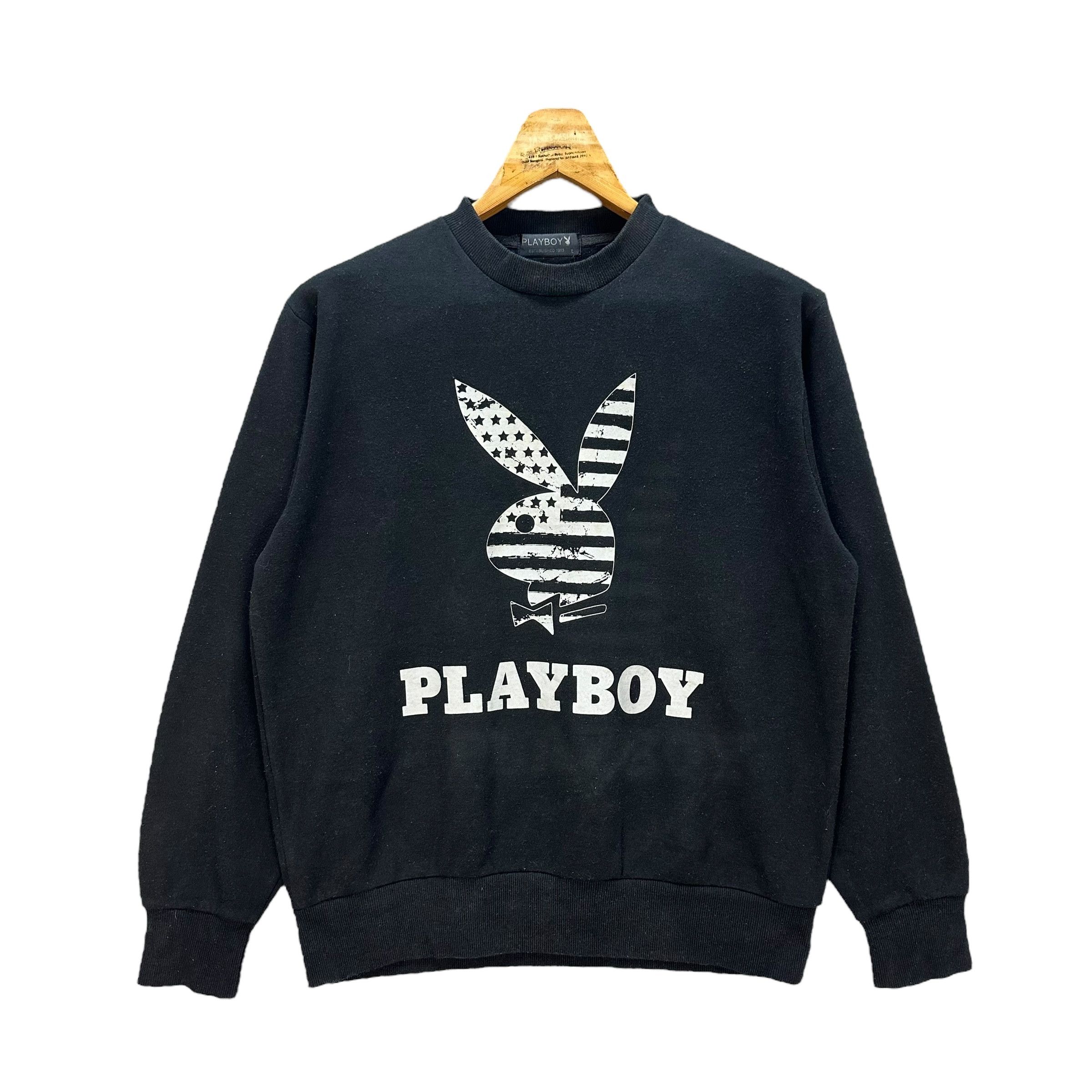 image of Playboy Big Logo Sweatshirt 8905-037 in Black, Men's (Size Large)