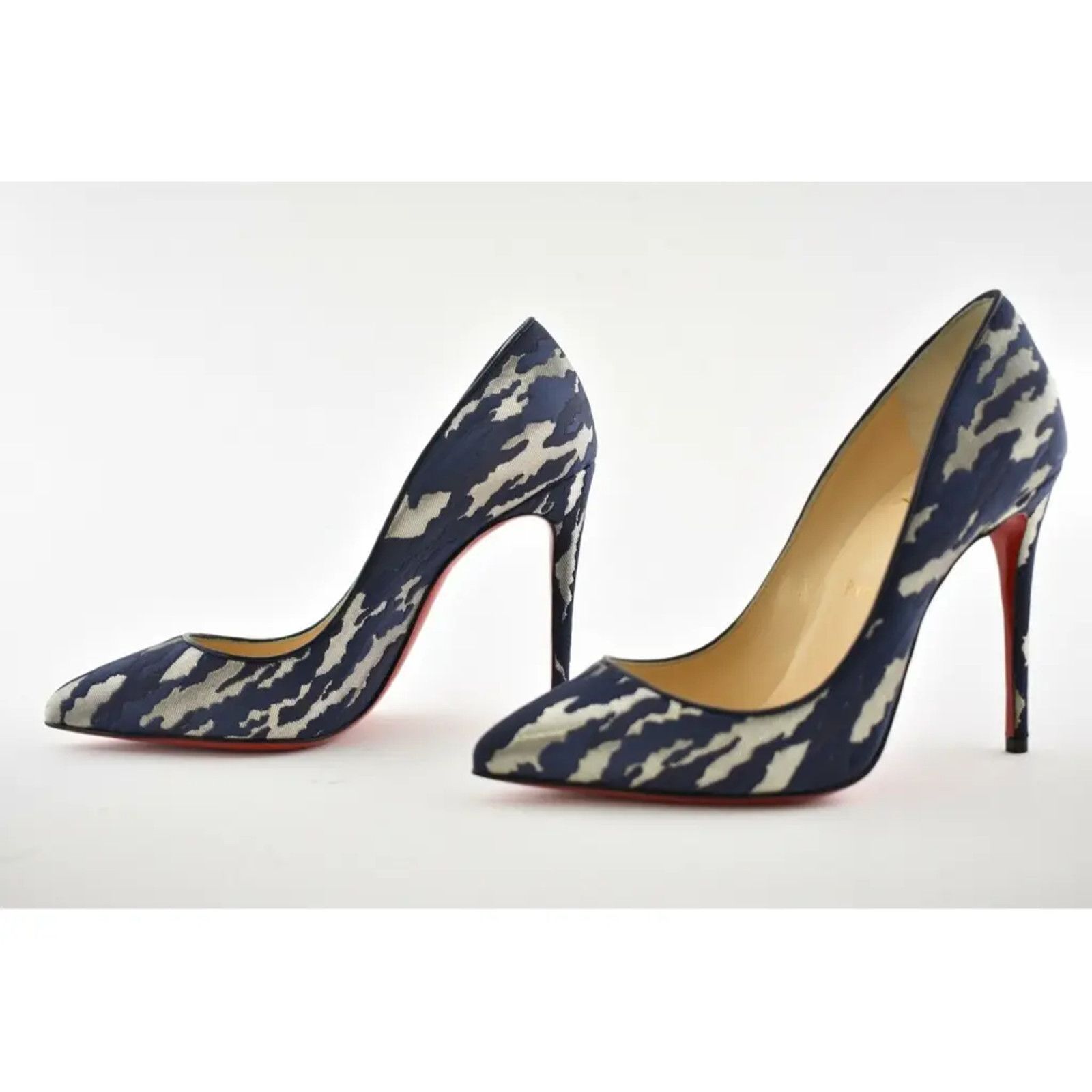 Christian Louboutin Christian Louboutin Pigalle Follies 100 Blue Camo JQ Size US 6.5 / IT 36.5 - 9 Thumbnail