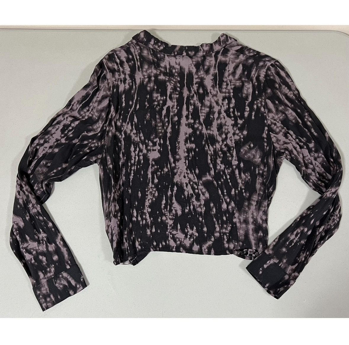 Vintage Acid-Wash Twist-Front Button-Down Shirt Blouse Top Size L 🖤 Size L / US 10 / IT 46 - 3 Thumbnail