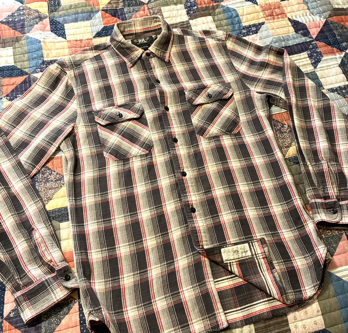 RRL Ralph Lauren DOUBLE RL RALPH LAUREN RRL COTTON FLANNEL SHIRT- SIZE SMALL Size US S / EU 44-46 / 1 - 5 Thumbnail