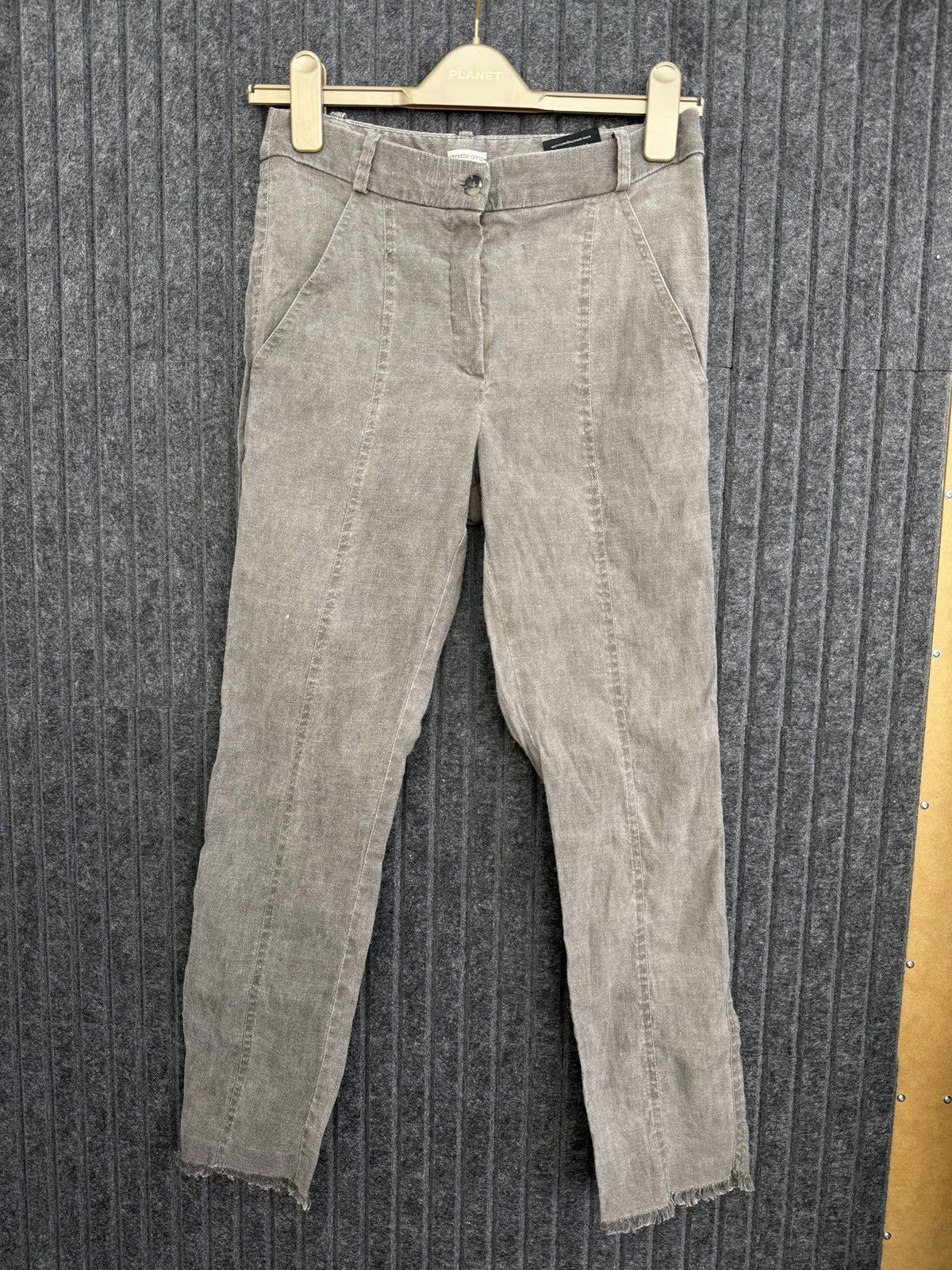 Annette Gortz Vintage Annette Gortz Gray Linen Blend Cropped women’s Pants Size 25" / US 0 / IT 36 - 1 Thumbnail
