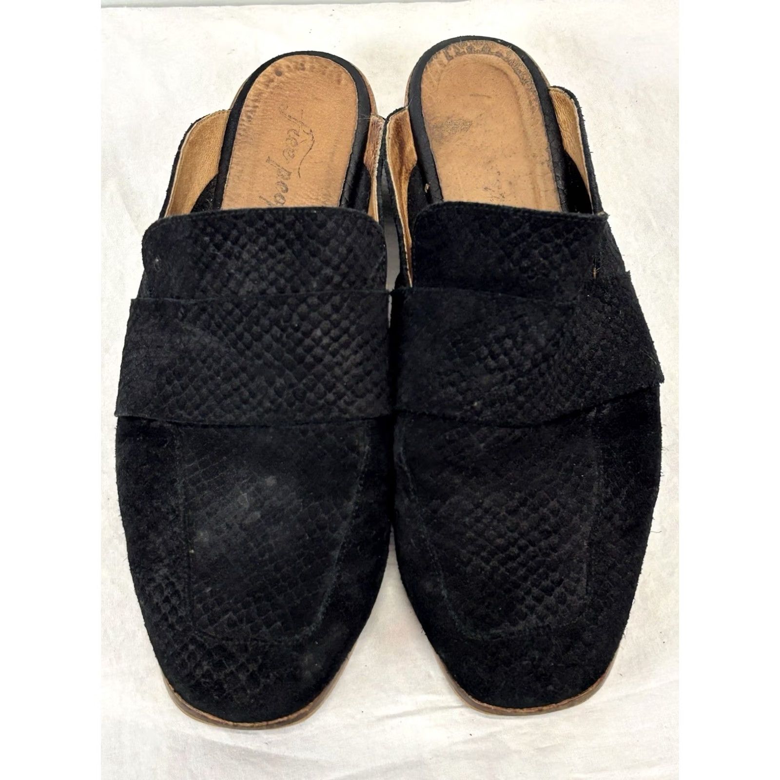 Free People Free People Women Slip On Mules Loafer Flat Black Suede Leather Spain EU 40 US 9.5 Size US 10 / IT 40 - 3 Thumbnail