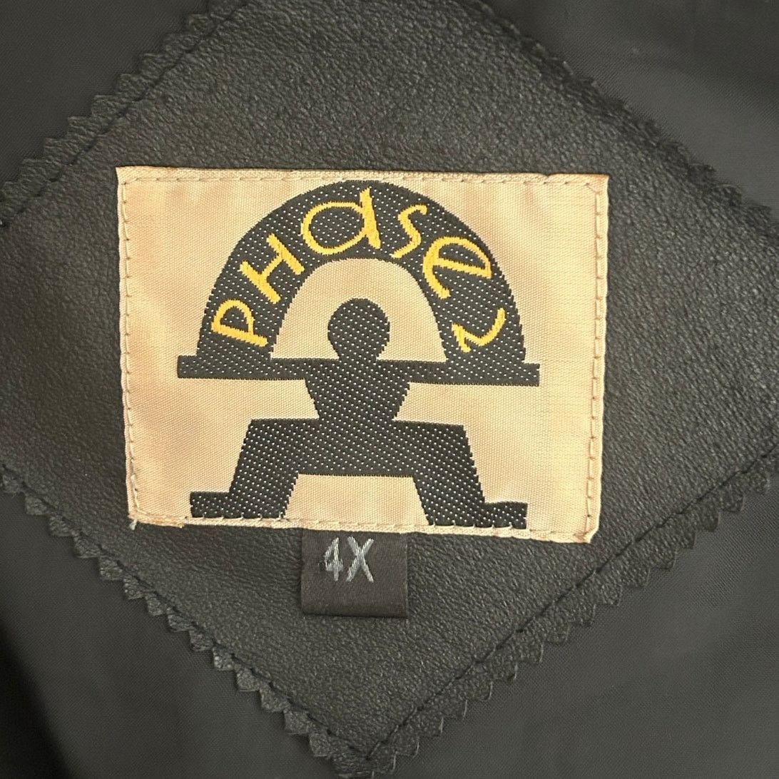 Other Phase 2 Black Leather Vest 4X Snap Button Biker Big & Tall Size US XXL / EU 58 / 5 - 3 Thumbnail