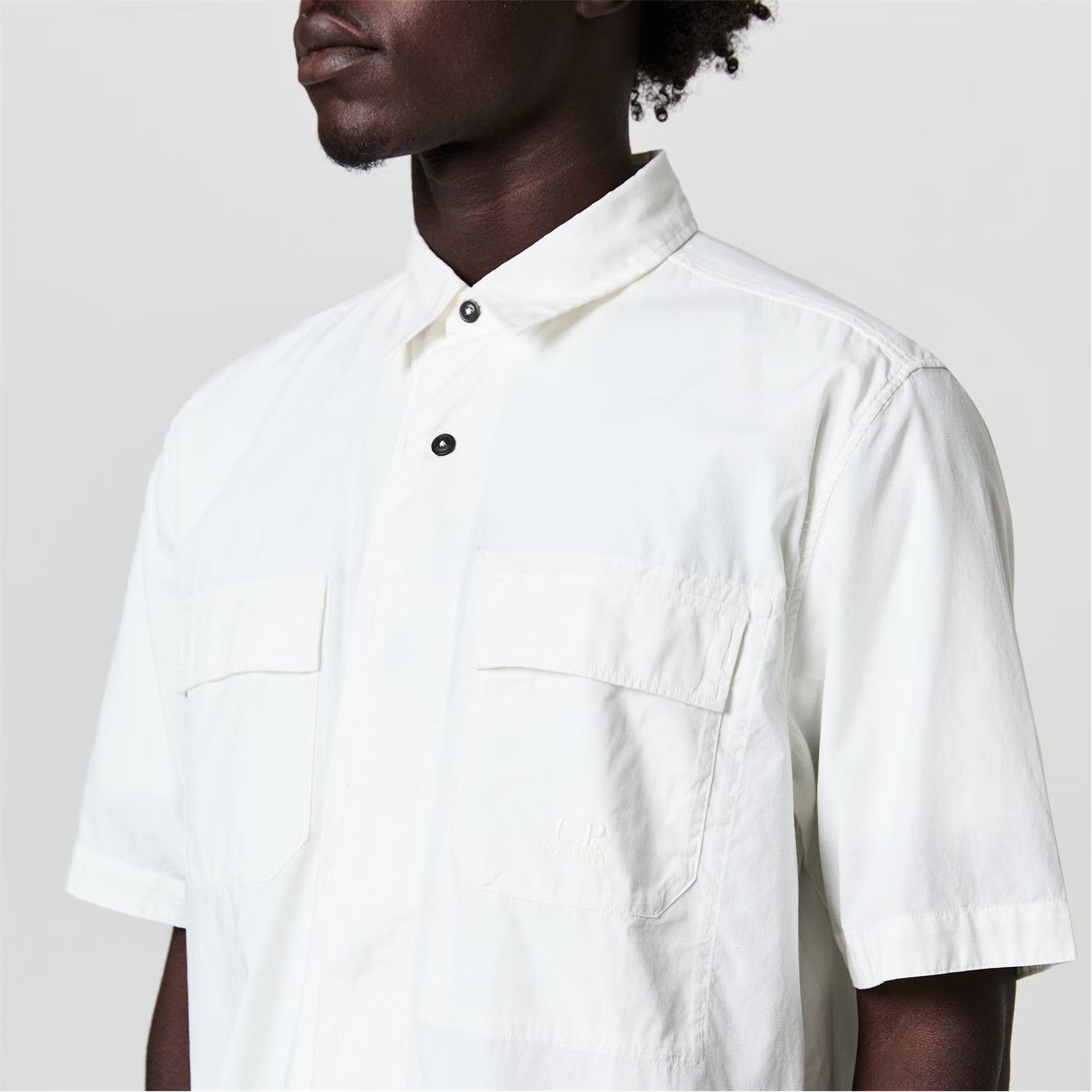 C.P. Company o1g2r1mq0426 Short Sleeve Ripstop Shirt in White Size US S / EU 44-46 / 1 - 5 Thumbnail