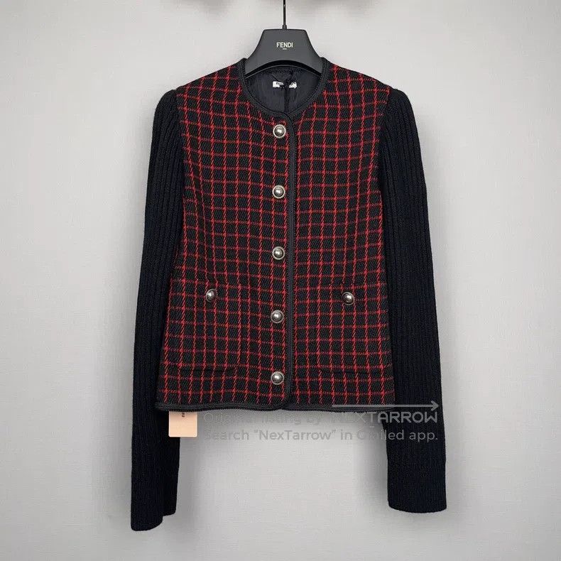 Miu Miu Miu Miu 38 Ladies' Crewneck Plaid Cardigan Jacket Size M / US 6-8 / IT 42-44 - 1 Thumbnail