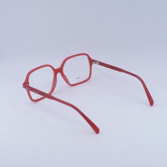 Celine Celine CL50126I 066 Eyeglasses Translucent Red 55mm Square Size ONE SIZE - 4 Thumbnail