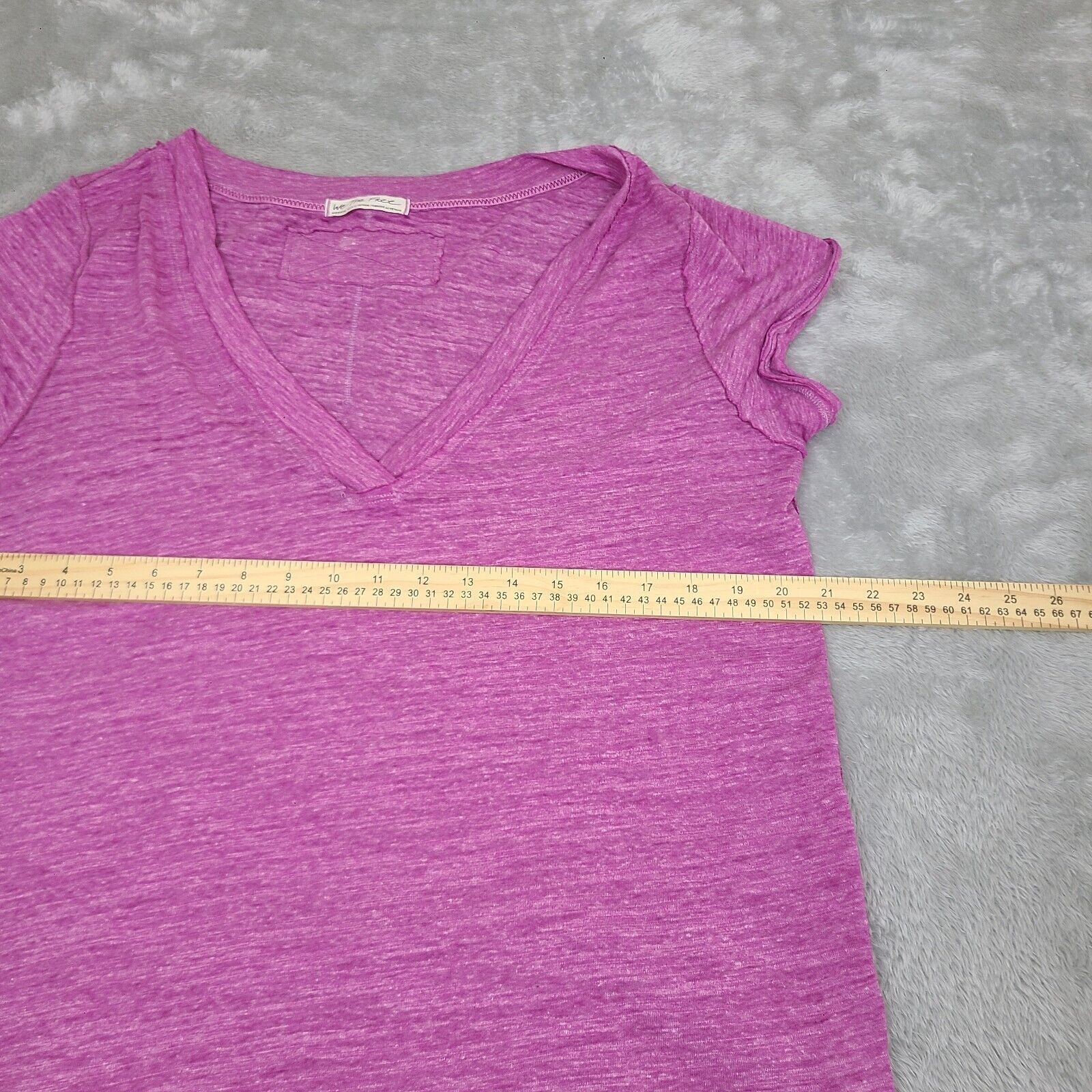 Free People We the Free Sundance Slouchy T-Shirt Azalea Pink Distressed Size M / US 6-8 / IT 42-44 - 3 Thumbnail