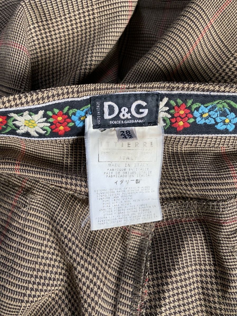 Dolce & Gabbana Vintage 90’s Dolce & Gabbana Houndstooth Trousers Size 28" / US 6 / IT 42 - 5 Thumbnail