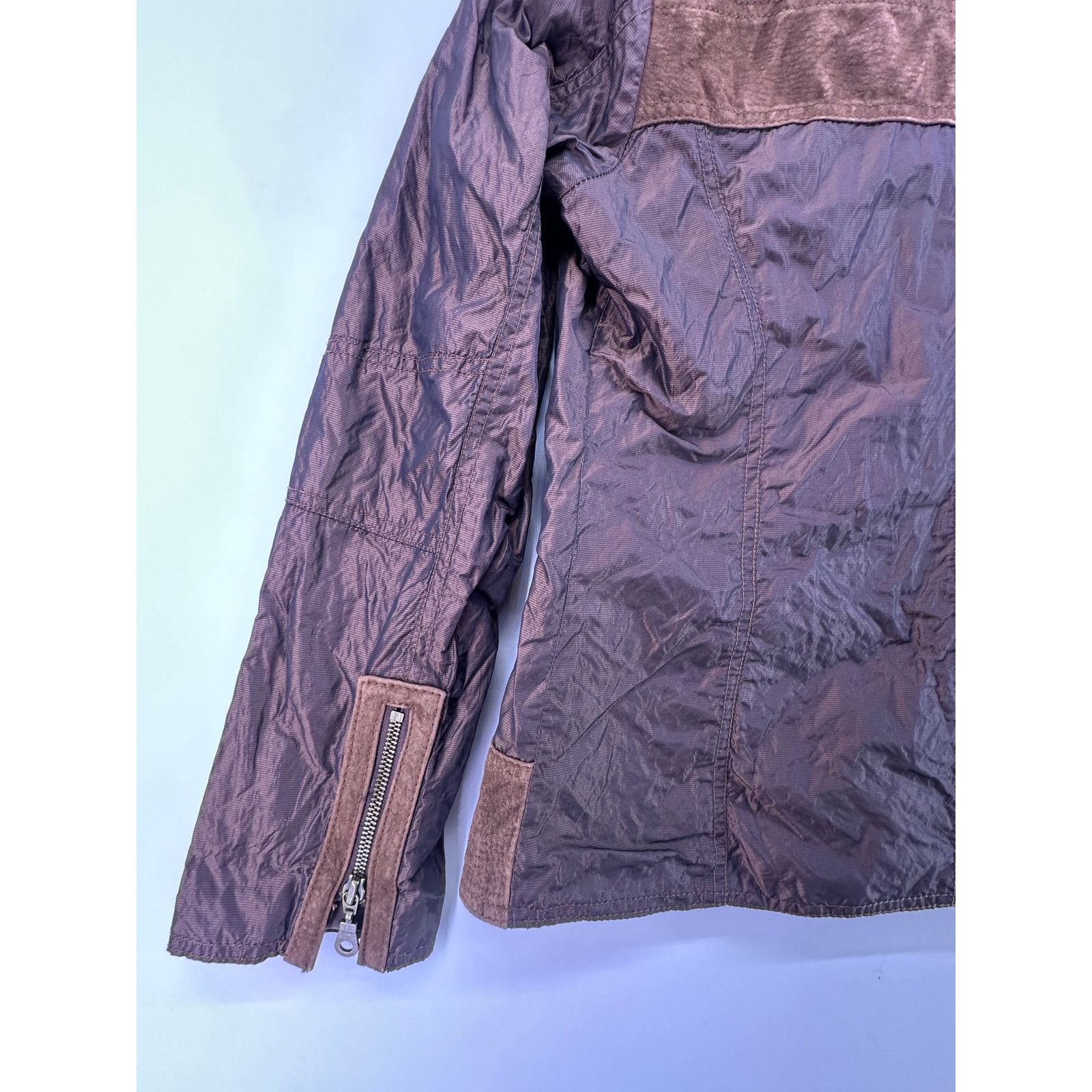 & Other Stories Vintage Chicos Brown Leather Suede Trim Nylon Jacket Size 0 Size XS / US 0-2 / IT 36-38 - 11 Thumbnail