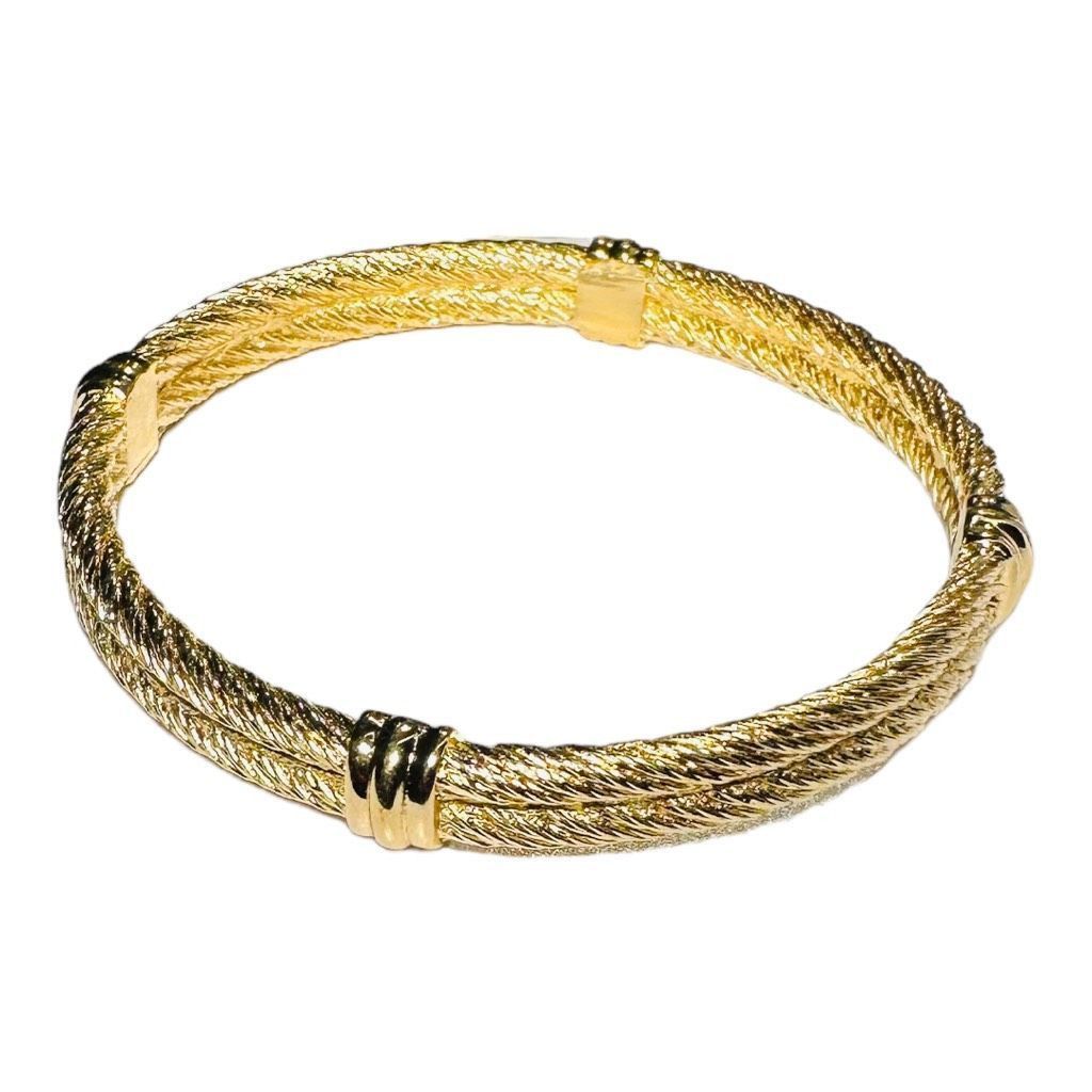 Christian Dior Monsieur CHRISTIAN DIOR Vintage Twisted Double Cable Rope 18k Gold Pl Size ONE SIZE - 4 Thumbnail