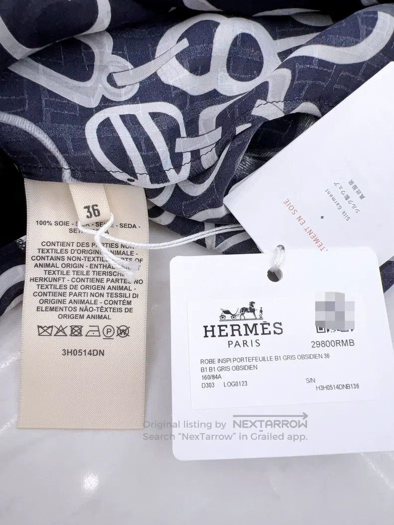 Hermes Hermes Black and White Silk Dress Size XS / US 0-2 / IT 36-38 - 5 Thumbnail