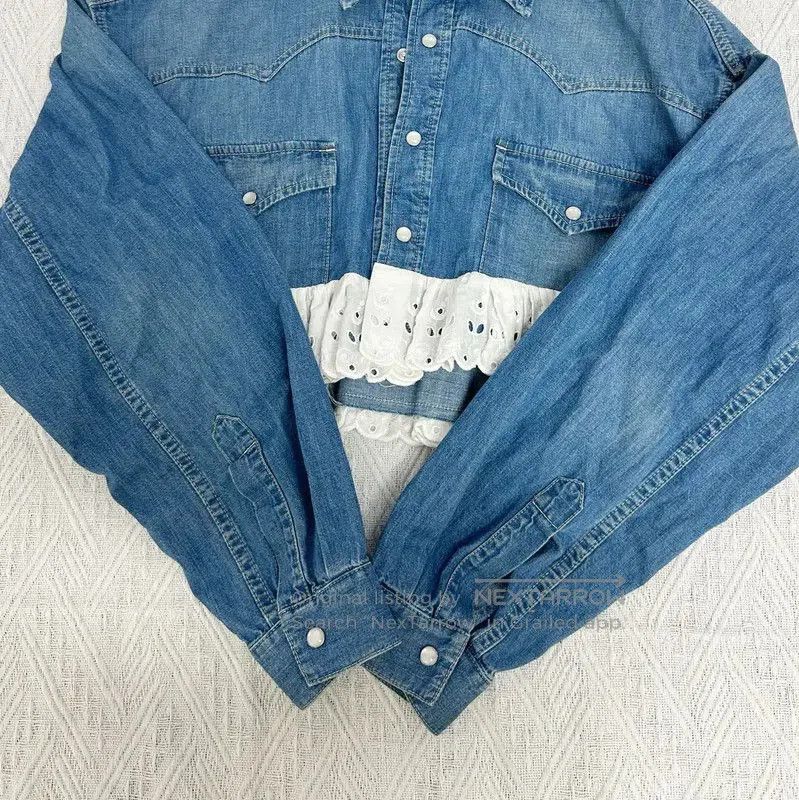 Miu Miu Light Blue Cotton Floral Jacket .