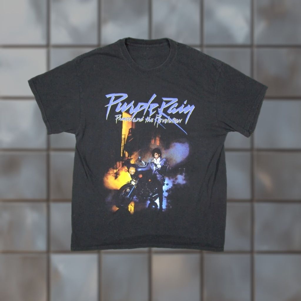 Prince VINTAGE Prince T-Shirt Men Large Short Sleeve Crew Neck Black Purple Rain Revolution 90s Music Retro Size US L / EU 52-54 / 3 - 1 Thumbnail