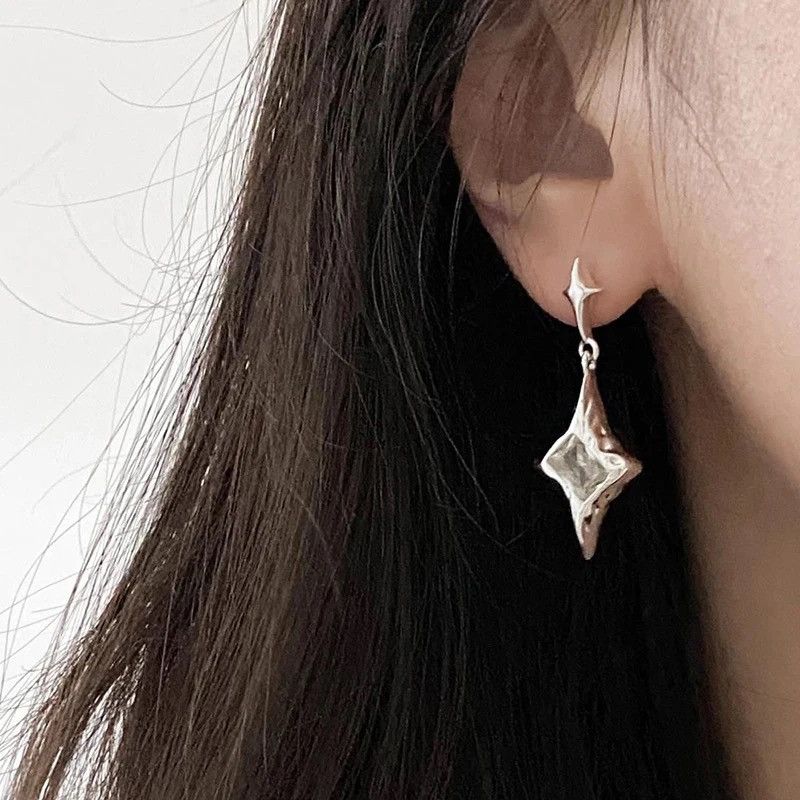 Vintage Zircon Star Crystal Drop Dangle Earring (1pairs） Size ONE SIZE - 2 Thumbnail