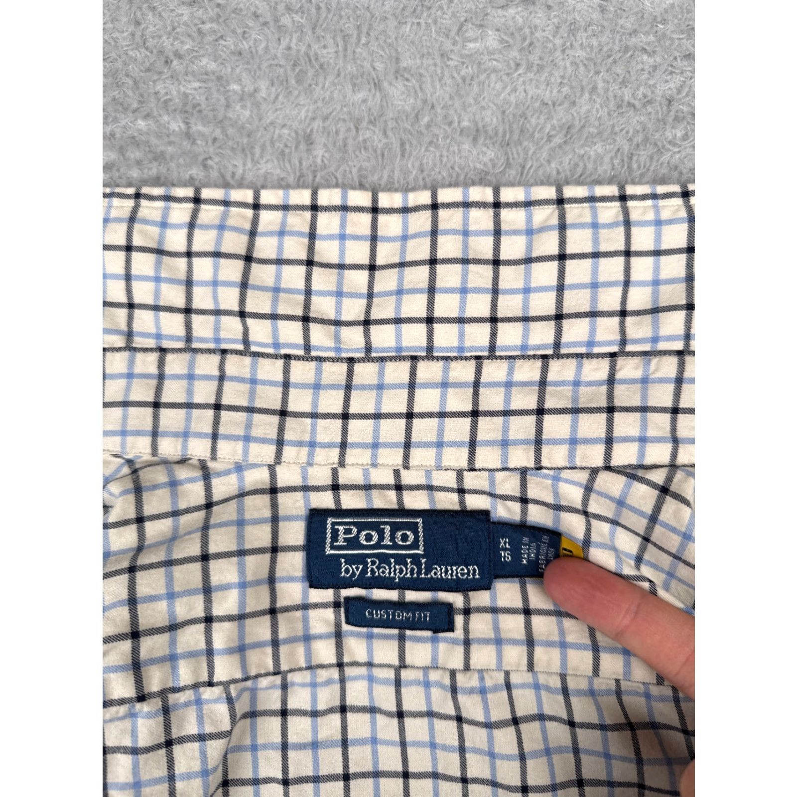 Polo Ralph Lauren VINTAGE Polo Ralph Lauren Shirt Adult XL White Plaid Cotton Custom Fit Size US XL / EU 56 / 4 - 3 Thumbnail