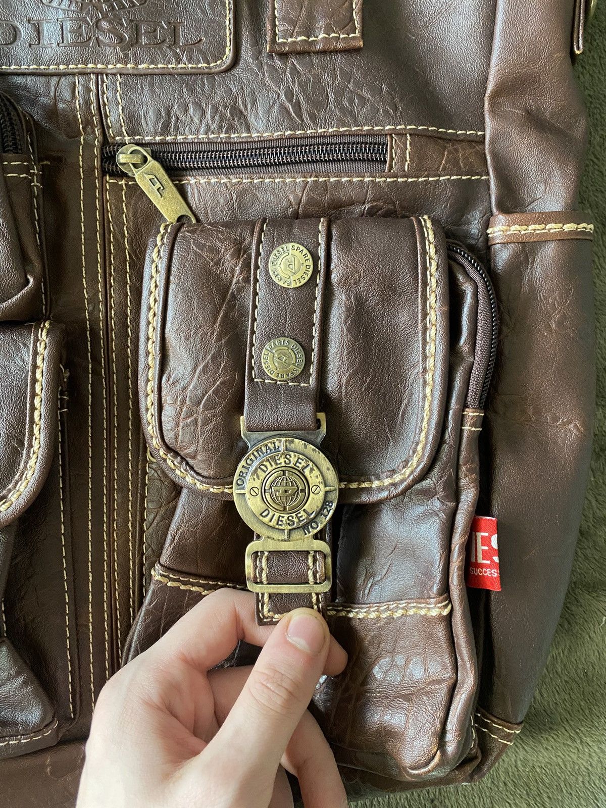 Diesel Diesel Retro Leather Multi-Pocket Messenger Crossbody Bag Size ONE SIZE - 3 Thumbnail