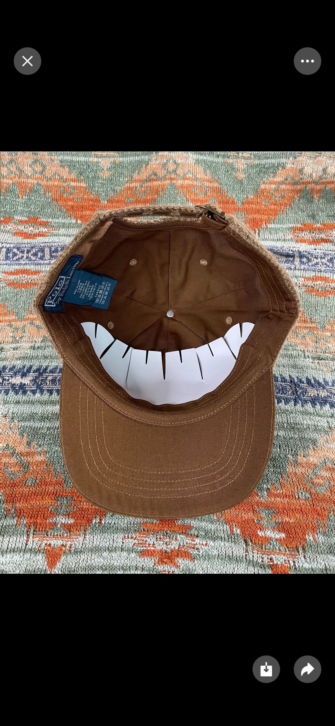 Polo Ralph Lauren Polo Ralph Lauren Lamb Wool Tweed Leather Baseball Hat Cap Size ONE SIZE - 5 Thumbnail