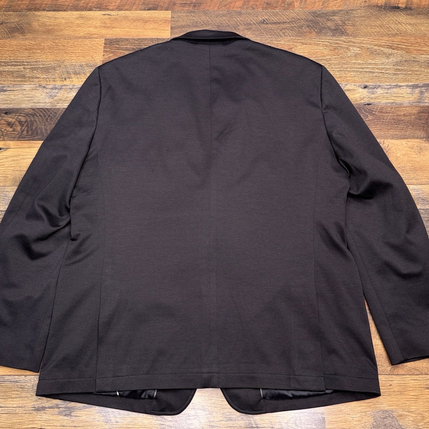 Van Heusen Van Heusen Sport Coat Blazer Slim Fit Black 46R Notch Lapel Four-Button Double-Vented Regular Length Mens Jacket Size 46R - 2 Thumbnail