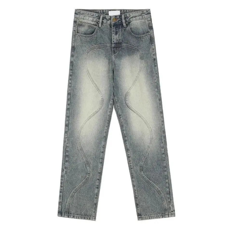 Japanese Brand Baggy Jeans Men Straight-leg Vaqueros Trousers Streetwear Size US 32 / EU 48 - 4 Thumbnail