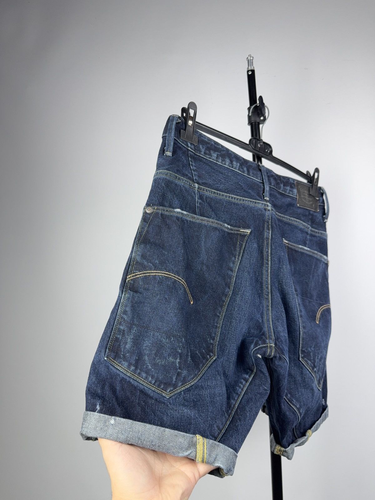 G-Star Vintage Retro 00s Y2K G-Star Raw Denim Shorts Dark Wash Size US 31 - 6 Thumbnail