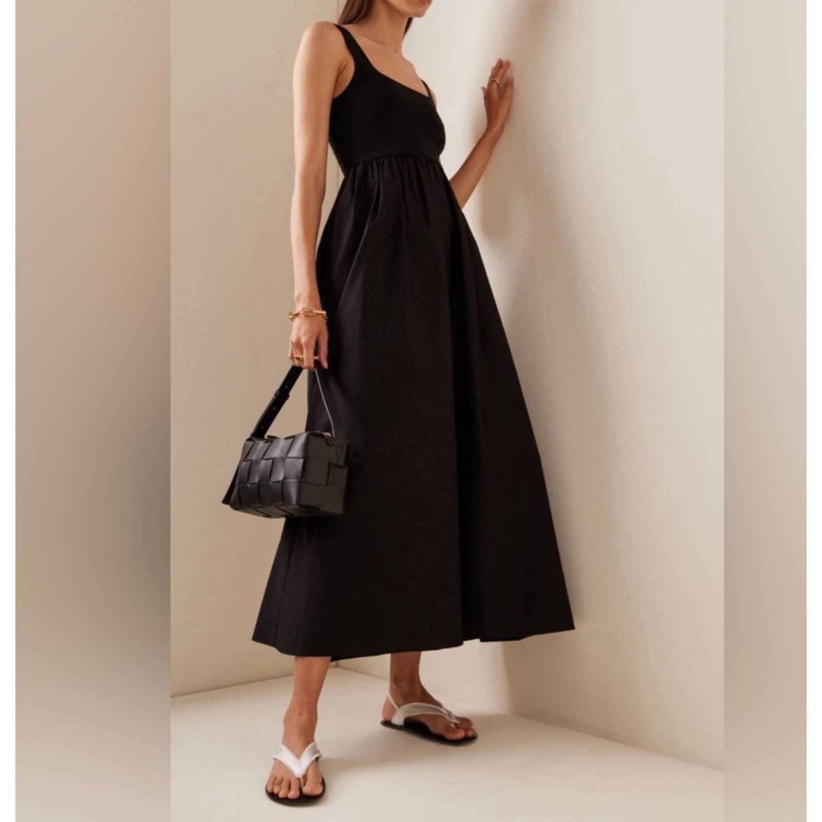 Matteau MATTEAU Knit And Cotton Maxi Black Classic Dress $620 10 Size L / US 10 / IT 46 - 2 Thumbnail