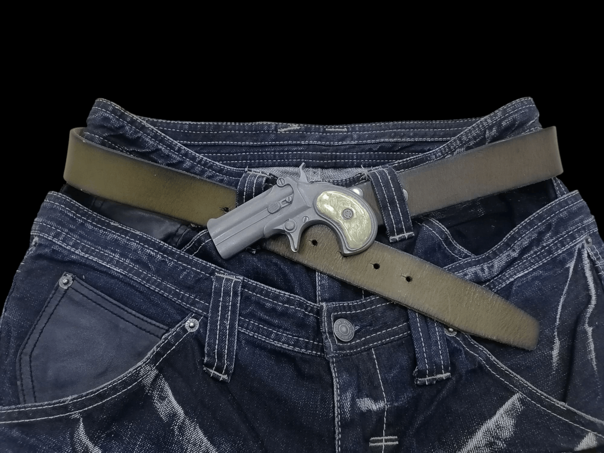 Genuine Leather × Vintage ©1978 Bergamot Brass Works Pistol Npet Leather Belts Size ONE SIZE - 1 Thumbnail