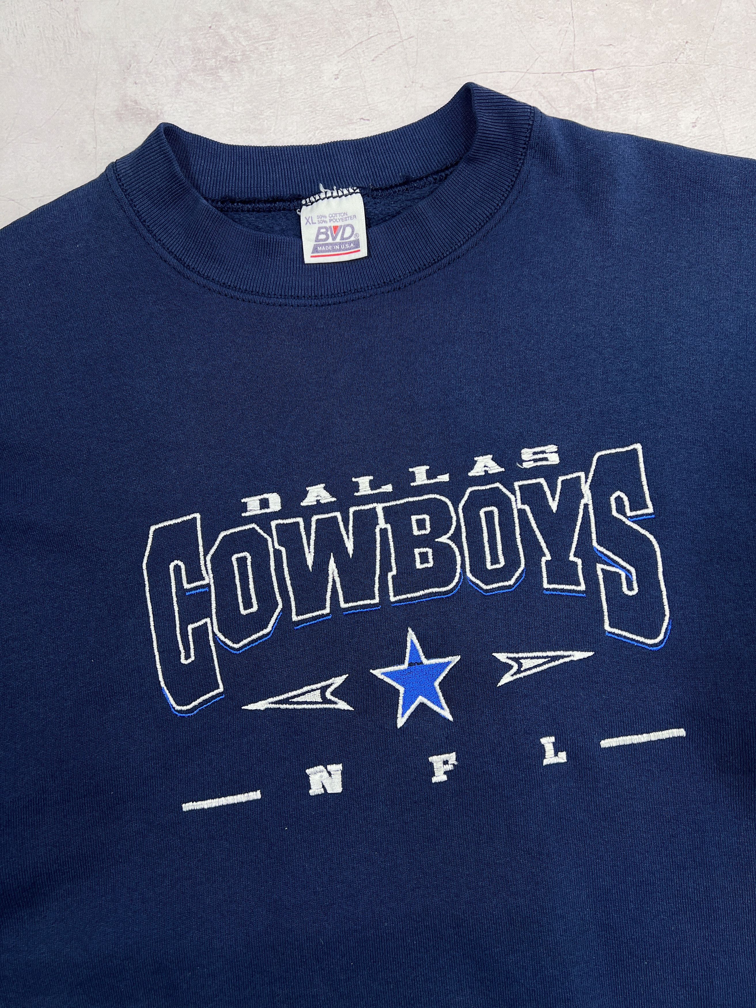 NFL × Vintage Vintage Dallas Cowboys NFL Sweatshirt by BVD Size US XL / EU 56 / 4 - 6 Thumbnail