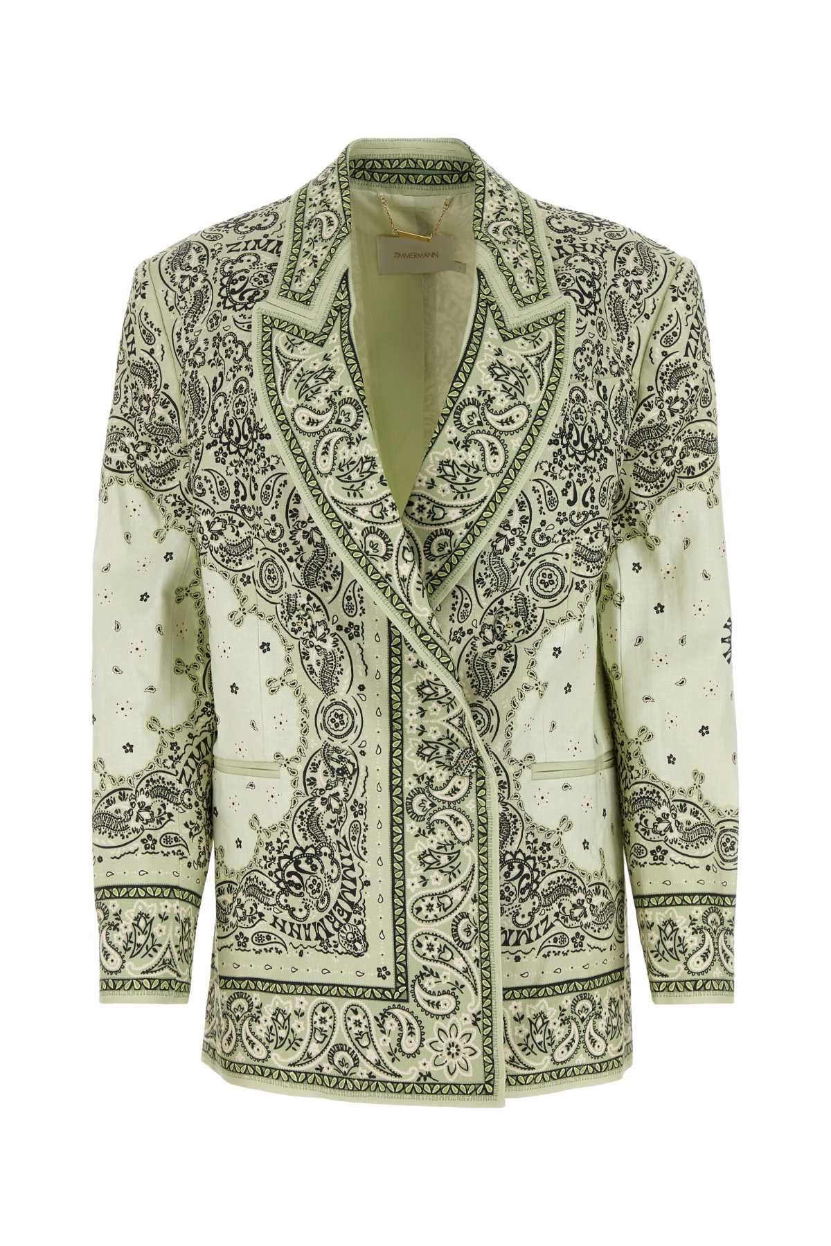 image of Zimmermann Printed Linen Matchmaker Duster Jacket, Women's (Size Small)