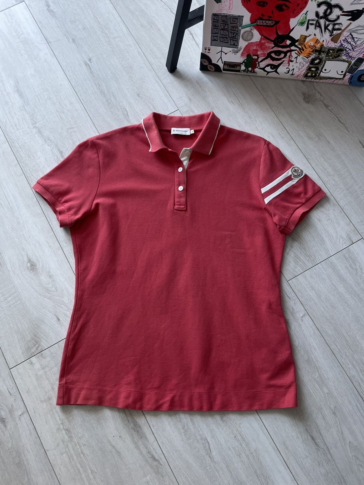Moncler Moncler Polos T-Shirt Coral Womens Size L / US 10 / IT 46 - 4 Thumbnail