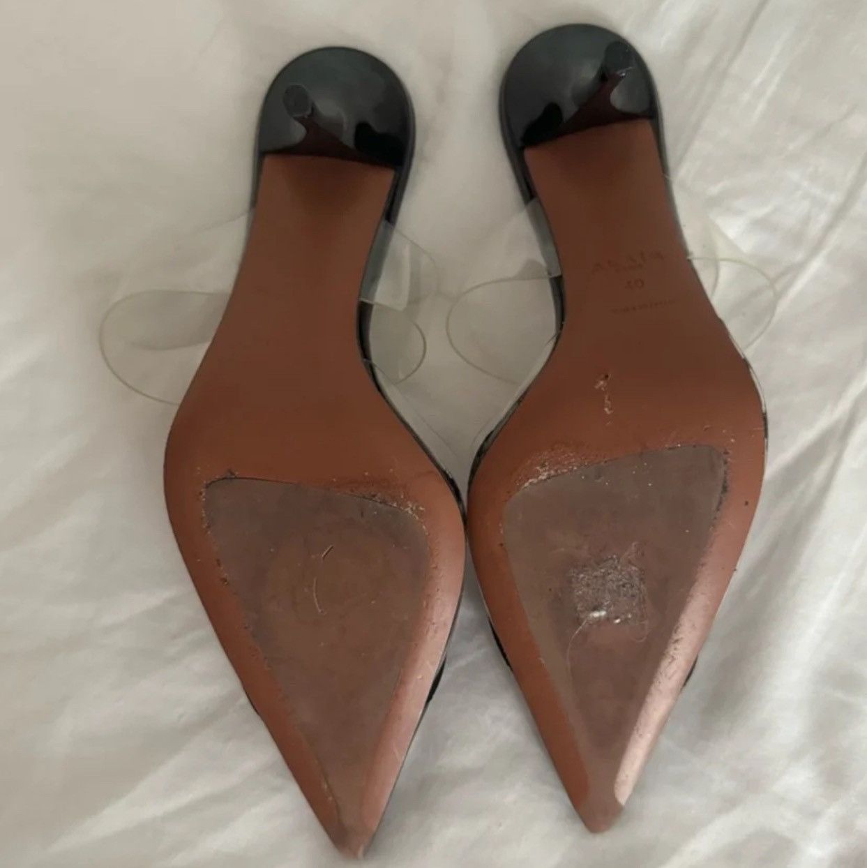 Alaia ALAIA clear vinyl and calf leather mule pumps Size US 10 / IT 40 - 3 Thumbnail